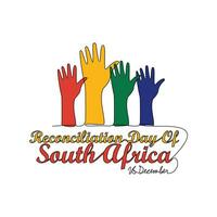 einer kontinuierlich Linie Zeichnung von Versöhnung Tag von Süd Afrika auf Dezember 16. Süd Afrika National Tag Design im einfach linear Stil. Versöhnung Tag von Süd Afrika Design Konzept Vektor .