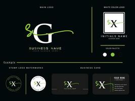 Initiale sg Luxus Unterschrift Logo, minimalistisch sg Mode Logo Symbol und branding Design vektor