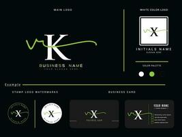 Luxus vk Mode Logo Brief, Initiale vk kv Unterschrift Kreis bekleidung Logo branding vektor