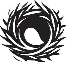 elegant Komfort schwarz Nest Symbol im Vektor das Kunst von Einfachheit noir Vogel Nest Emblem