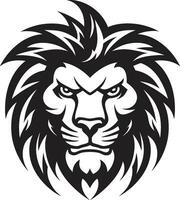 grymhet släpptes loss elegant svart vektor emblem majestätisk jägare de lejon ikon design förträfflighet