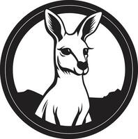 känguru silhuett emblem känguru roaming symbol vektor