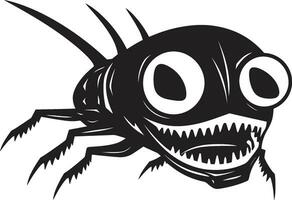 ikoniska marin insignier svart vektor briljans under de vågor silverfisk logotyp design