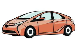 prius bilar vektor illustration, vektor illustration av en populär hybrid bil,