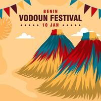 Benin Voodoo Festival Illustration Vektor Hintergrund. Vektor eps 10