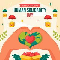 mänsklig solidaritet dag social media illustration platt tecknad serie hand dragen mallar bakgrund vektor