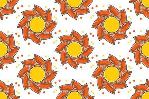 en mönster med orange och gul blommor på en vit bakgrund vektor