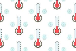 ein nahtlos Muster mit Thermometer und Schneeflocken vektor