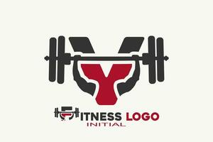 Initialen Brief v mit Fitness kreativ geometrisch modern Logo Design. vektor