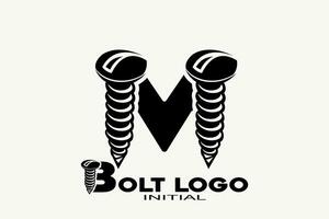 Initialen Brief m mit Bolzen kreativ geometrisch modern Logo Design. vektor