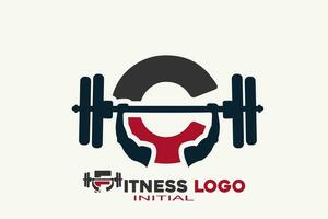 Initialen Brief c mit Fitness kreativ geometrisch modern Logo Design. vektor