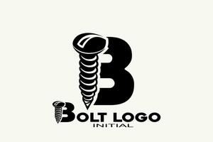 Initialen Brief b mit Bolzen kreativ geometrisch modern Logo Design. vektor