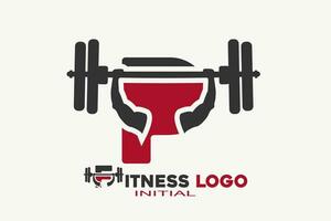 Initialen Brief p mit Fitness kreativ geometrisch modern Logo Design. vektor