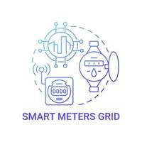 Smart Meter Gittergradient blaues Konzeptsymbol vektor