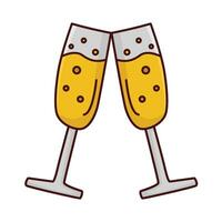 Champagner Brille Symbol Über Weiß Hintergrund. bunt Design. Vektor Illustration