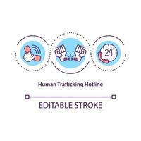 hotline konceptikon för människohandel vektor