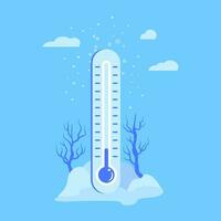 tecknad serie Färg meteorologi termometer kall temperatur tecken. vektor