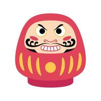 Karikatur Farbe Charakter Daruma Symbol. Vektor