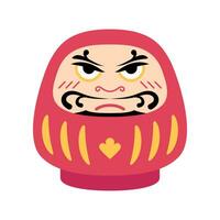 Karikatur Farbe Charakter Daruma Symbol. Vektor