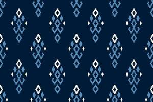 indigo Marin blå geometrisk traditionell etnisk mönster ikat sömlös mönster gräns abstrakt design för tyg skriva ut trasa klänning matta gardiner och sarong aztec afrikansk indisk indonesiska vektor