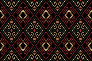 Kreuz Stich bunt geometrisch traditionell ethnisch Muster Ikat nahtlos Muster abstrakt Design zum Stoff drucken Stoff Kleid Teppich Vorhänge und Sarong aztekisch afrikanisch indisch indonesisch vektor