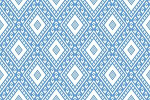 Indigo Marine Blau geometrisch traditionell ethnisch Muster Ikat nahtlos Muster Rand abstrakt Design zum Stoff drucken Stoff Kleid Teppich Vorhänge und Sarong aztekisch afrikanisch indisch indonesisch vektor