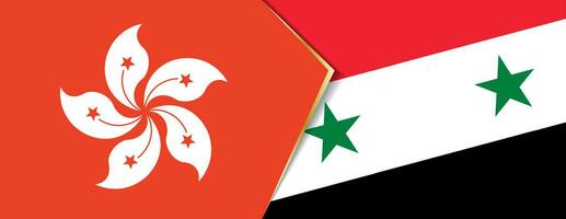 hong kong och syrien flaggor, två vektor flaggor.