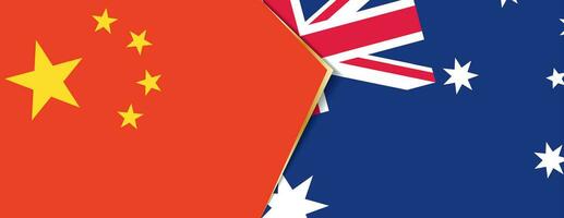 China und Australien Flaggen, zwei Vektor Flaggen.