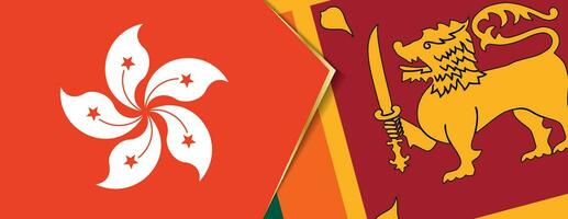 Hong kong und sri Lanka Flaggen, zwei Vektor Flaggen.