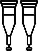 Liniensymbol für Krücken vektor