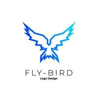 fågel teknologi logotyp. flygande fågel logotyp design. fågel tech logotyp. blå fågel logotyp design mall. fågel ikon. vektor