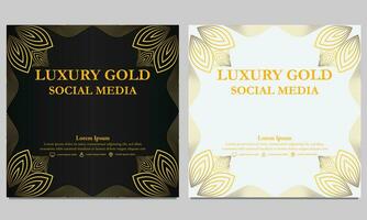 elegant golden Blumen- Sozial Medien Vorlage. geeignet zum Sozial Medien Post, Netz Banner, Startseite und Karte vektor