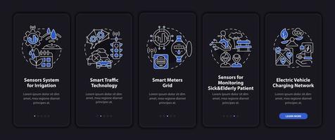 Smart Urban High-Tech-Systeme beim Onboarding des mobilen App-Seitenbildschirms vektor