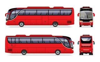 rot Trainer Bus Vorlage vektor