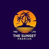 Sonnenuntergang Strand Logo Design Illustration vektor