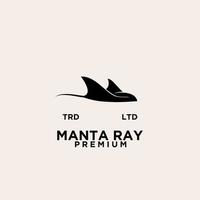 premium manta ray vektor svart logotypdesign