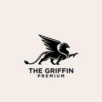 premium svart griffin vektor logotyp design