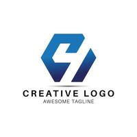 ci brev logotyp design ikon vektor