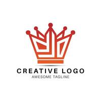 kreativ krona modern logotyp design ikon med brev dio vektor