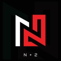 n2 brev logotyp design ikon vektor