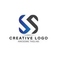 ss brev kreativ logotyp design ikon vektor