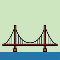 Umriss Einfachheit Zeichnung des Wahrzeichens der Golden Gate Bridge vektor
