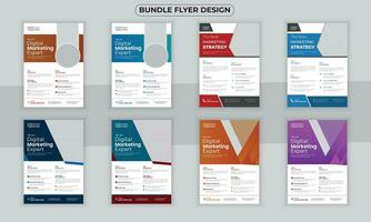 företag bunt flygblad design mall och kreativ flygblad uppsättning, företags- varumärke, företag broschyr flygblad design a4 storlek vektor