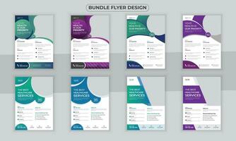 medicinsk bunt flygblad design mall och sjukhus flygblad uppsättning, företags- varumärke, medicinsk broschyr vektor