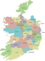 Vektor Karte von Irland mit Landkreise und administrative Abteilungen. editierbar und deutlich beschriftet Lagen.