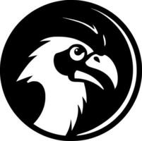 papegoja, svart och vit vektor illustration