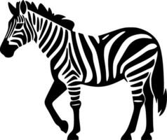 zebra - minimalistisk och platt logotyp - vektor illustration