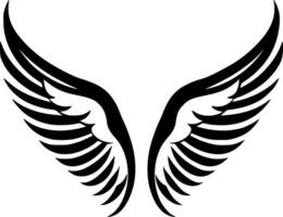 ängel vingar, svart och vit vektor illustration