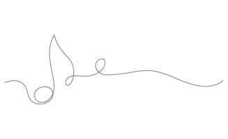 kontinuierlich einer Linie Zeichnung Musical Notiz. elegant Konzept von Vektor Musik- Logo. editierbar Schlaganfall