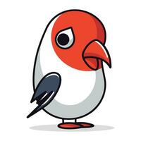 Vektor Illustration von süß Karikatur rot und Weiß Papagei Vogel isoliert auf Weiß Hintergrund